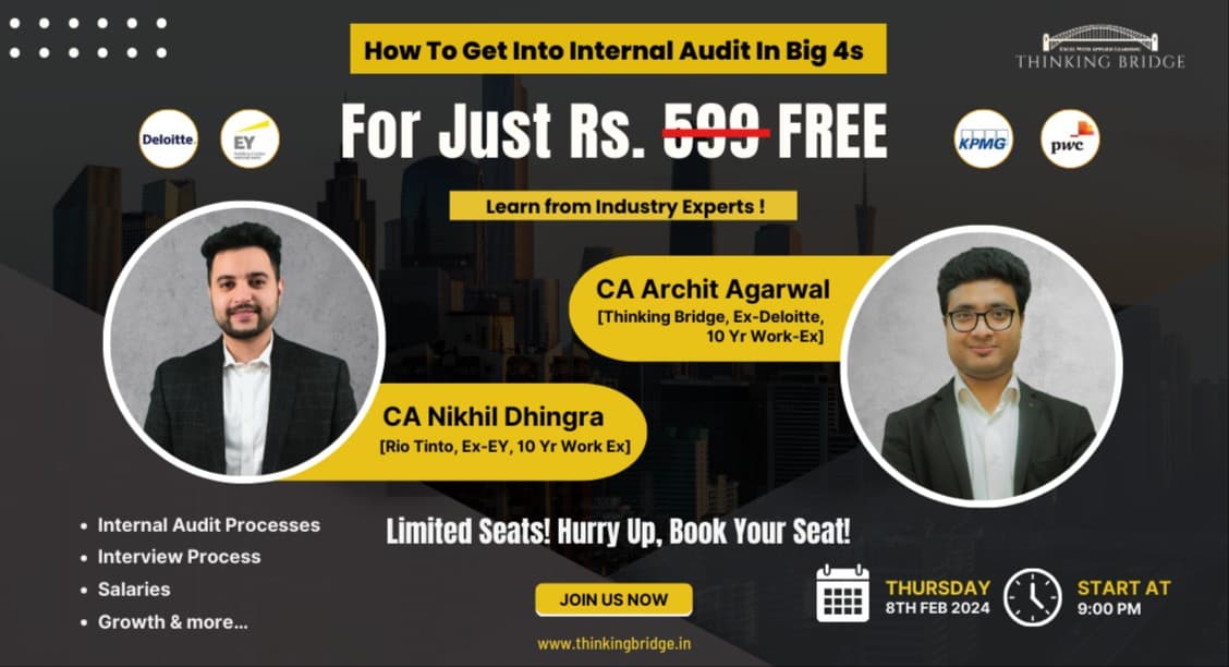 WEBNARS How To Get Into Internal Audit In Big 4s